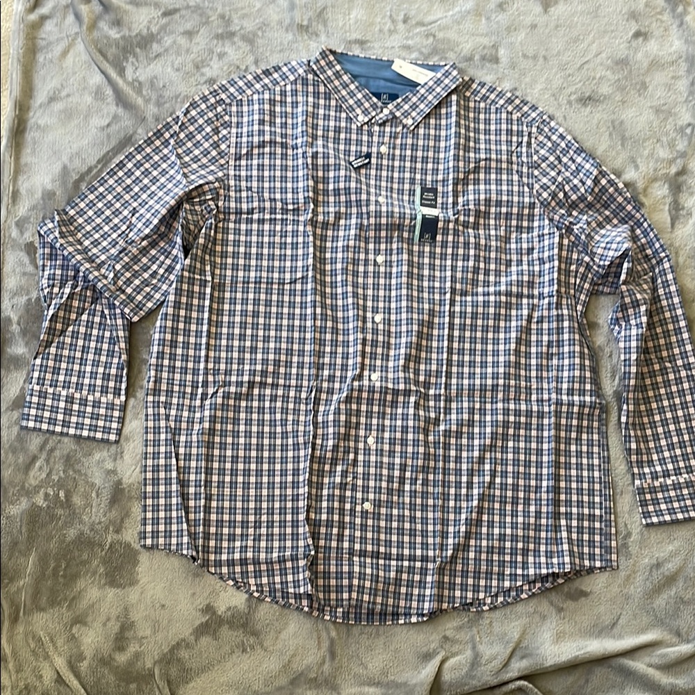George Blue and White Casual Button Down Shirt